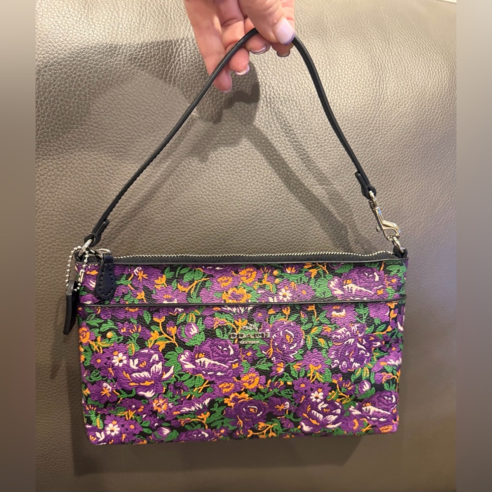 Coach Floral Small Zip Shoulder Bag